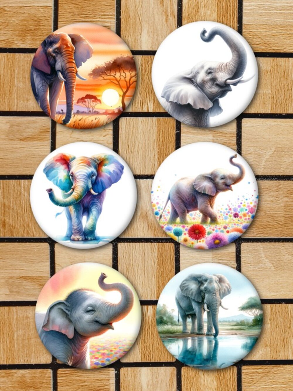 Elephant Fridge Magnets Set Of 6 Metal Animal Magnets Home Office Kitchen School